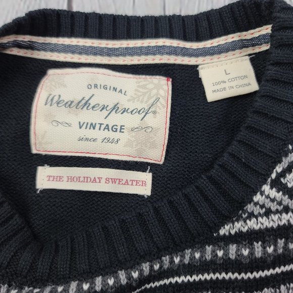 Weatherproof Vintage Crew Neck Pullover The Holiday Sweater Black Large - Picture 5 of 5